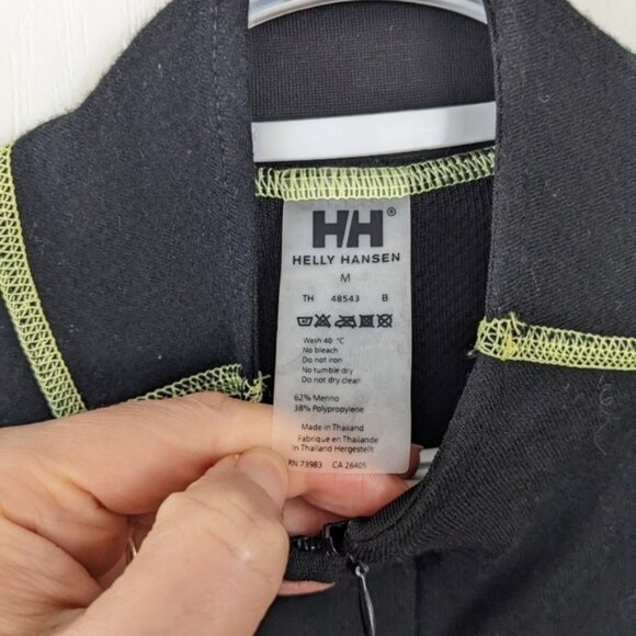 HELLY Hansen thermal shirt base layer ski layer black Medium @B6 - Picture 3 of 8